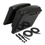 TCMT 4" Extended Stretched Hard Saddlebags Fit For Harley Touring 1993-2013 Unpaited Black - TCMTMOTOR