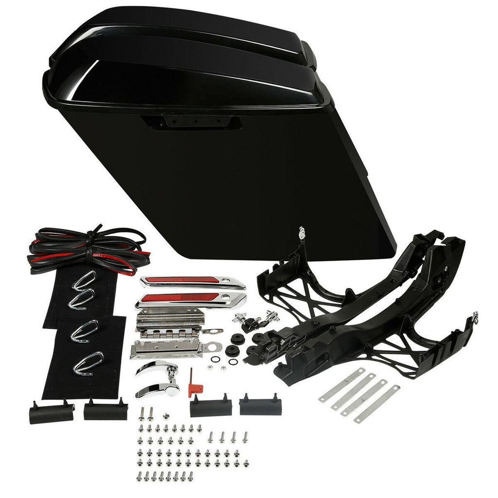 TCMT  4" Extended Stretched Hard Saddlebags Fit For Harley Touring 2014-2022 Unpainted - TCMTMOTOR