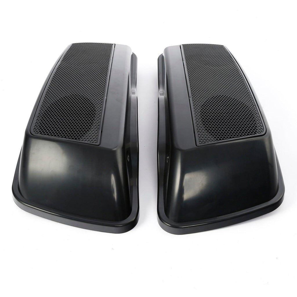 TCMT Unpainted Black Saddlebag Lids 5"x7" Dual Speaker Cutouts Fit For Harley Touring '14-Later - TCMT