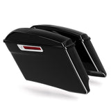 TCMT Vivid Black 4" Stretched Hard Saddlebags 6"x9" CVO Speaker Lids Fit For Harley Touring '14-'24