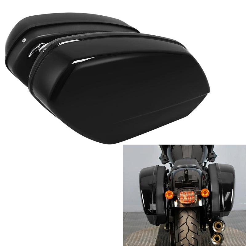 TCMT Vivid Black Hard Saddlebags Fit For Harley Fat Boy Breakout