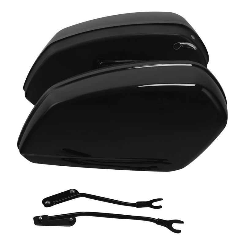 TCMT Vivid Black Saddlebags with Brackets Fit For Harley Low Rider ST ...
