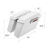 TCMT White Hard Saddlebags Fit For Harley Touring '94-'13 - TCMT